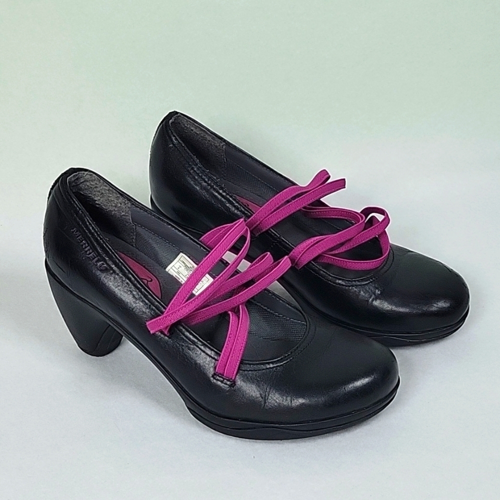 Merrell Cycling Black Evera Cross Strap Heels Size 5
